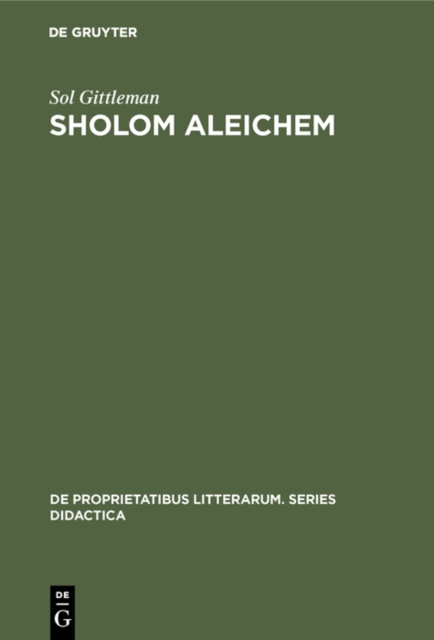 Sholom Aleichem : A Non-Critical Introduction, PDF eBook