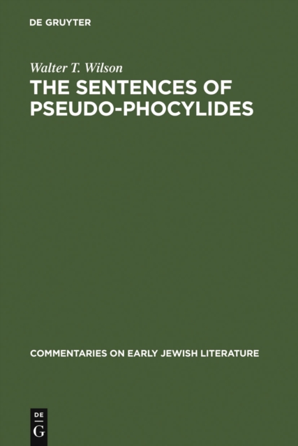 The Sentences of Pseudo-Phocylides, PDF eBook