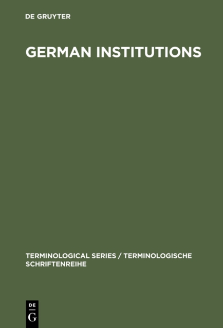 German Institutions : Designations, Abbreviations, Acronyms, PDF eBook
