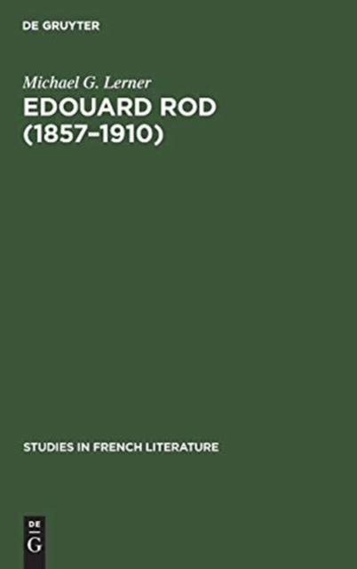 Edouard Rod (1857-1910), Hardback Book