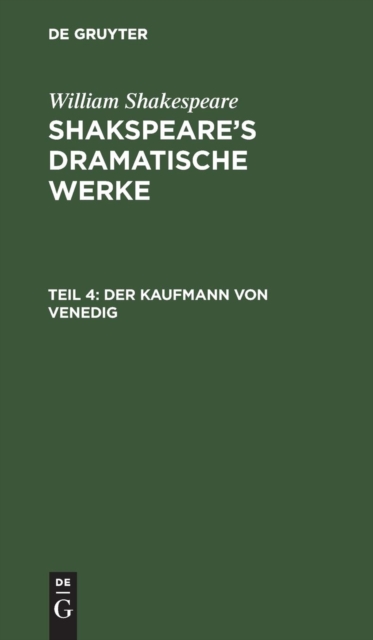 Der Kaufmann von Venedig, Hardback Book