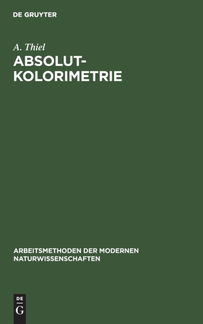 Absolutkolorimetrie, Hardback Book