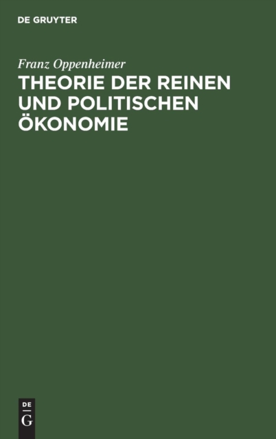 Theorie der reinen und politischen ?konomie, Hardback Book