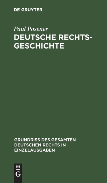Deutsche Rechtsgeschichte, Hardback Book