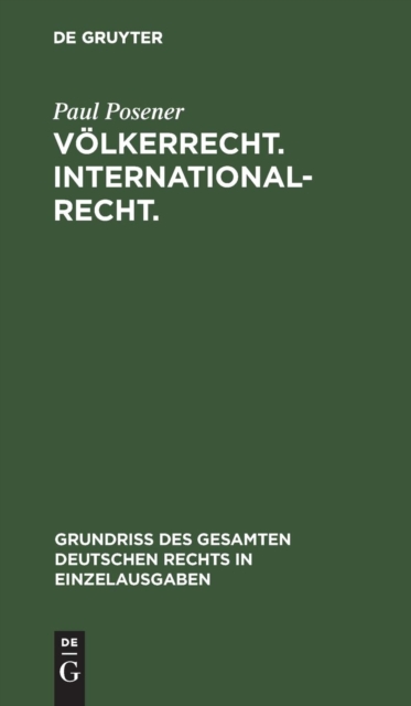 V?lkerrecht. Internationalrecht., Hardback Book