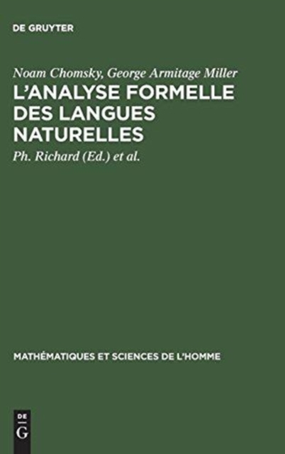 L'Analyse Formelle Des Langues Naturelles : (Introduction to the Formal Analysis of Natural Languages), Hardback Book
