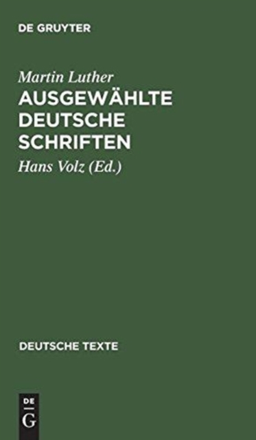 Ausgewahlte deutsche Schriften, Hardback Book