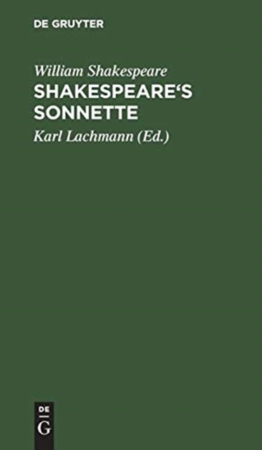 Shakespeare's Sonnette, Hardback Book