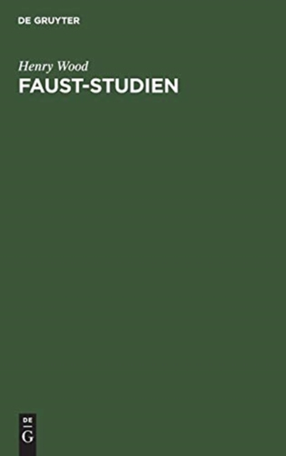 Faust-Studien, Hardback Book