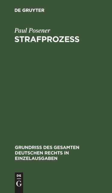 Strafproze?, Hardback Book