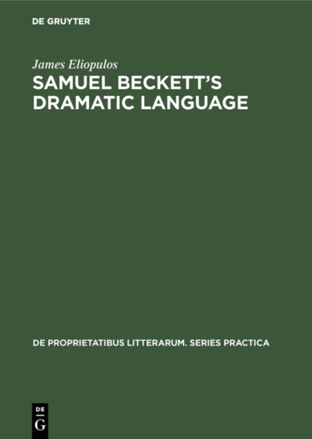 Samuel Beckett's dramatic language, PDF eBook