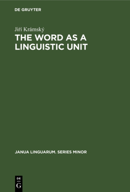 The word as a linguistic unit, PDF eBook