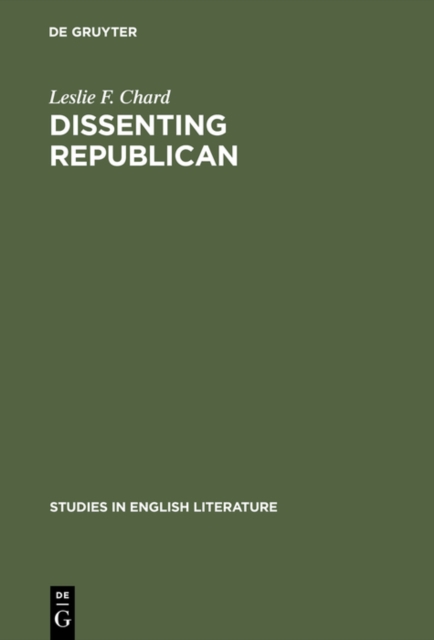 Dissenting republican : Wordsworth's early life and thought in their political context, PDF eBook