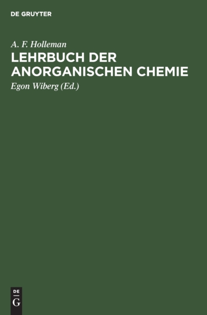 Lehrbuch Der Anorganischen Chemie, Hardback Book