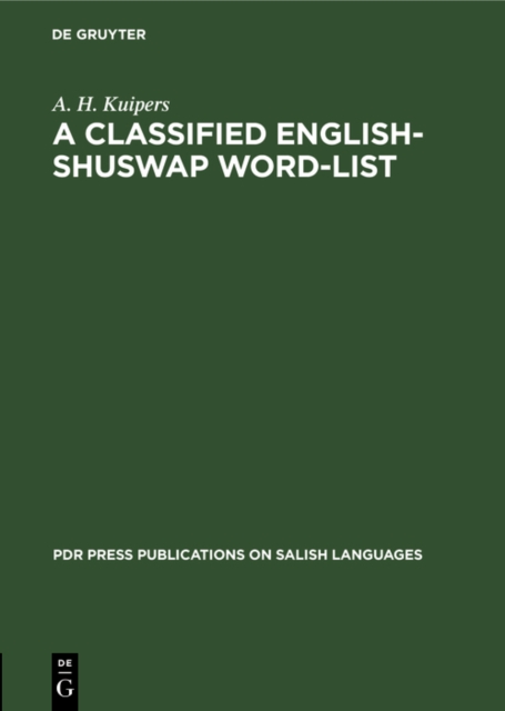 A Classified English-Shuswap Word-List, PDF eBook