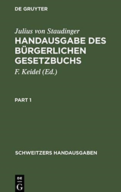 Handausgabe Des Burgerlichen Gesetzbuchs : Kommentar, Hardback Book