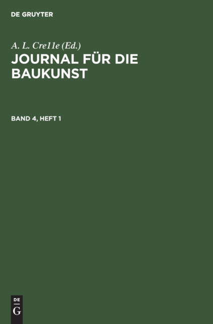 Journal F?r Die Baukunst. Band 4, Hardback Book