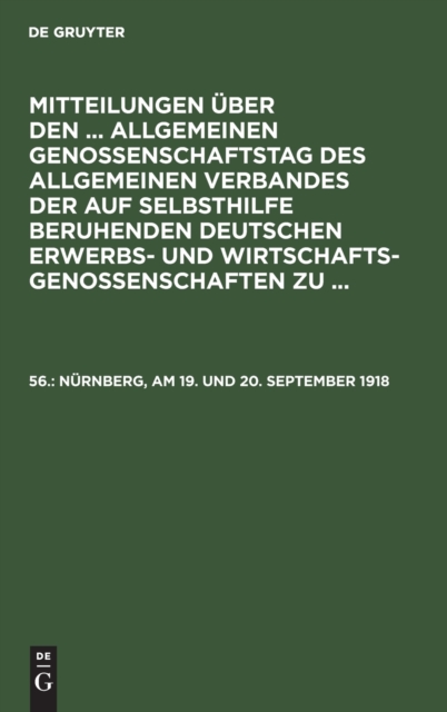 N?rnberg, Am 19. Und 20. September 1918, Hardback Book