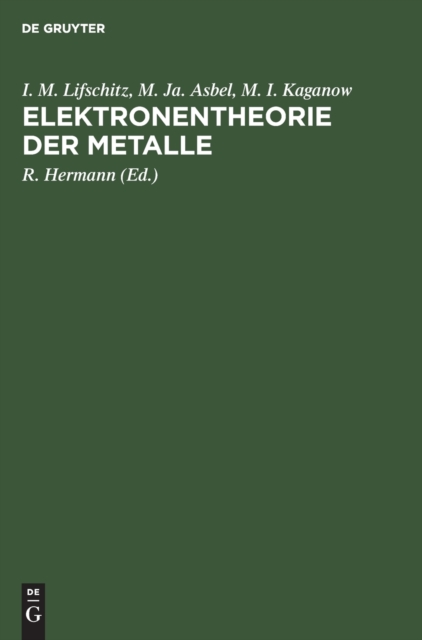 Elektronentheorie Der Metalle, Hardback Book