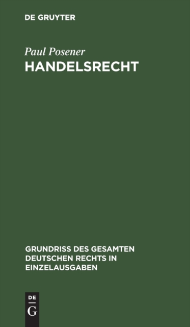 Handelsrecht, Hardback Book