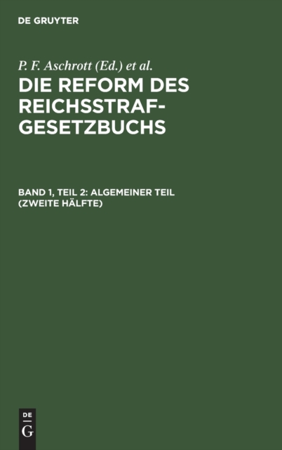 Algemeiner Teil (Zweite H?lfte), Hardback Book