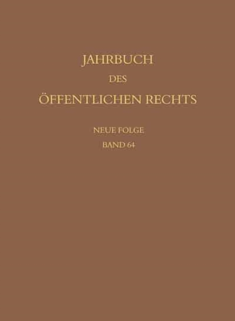 Jahrbuch des offentlichen Rechts der Gegenwart. Neue Folge, Hardback Book