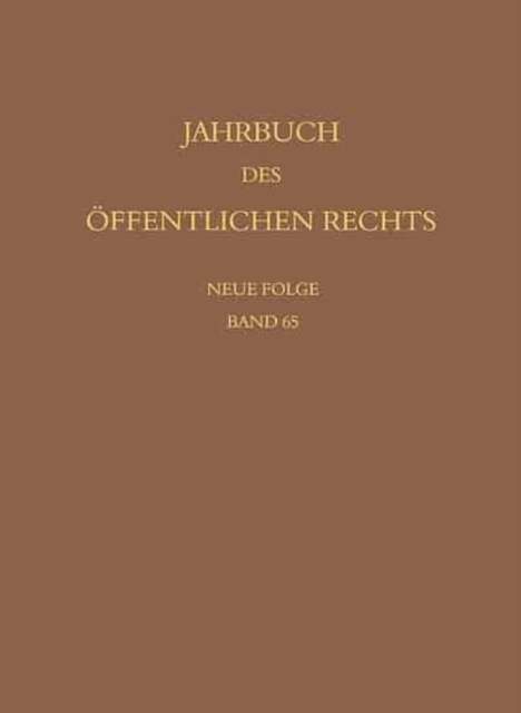 Jahrbuch des oeffentlichen Rechts der Gegenwart. Neue Folge, Hardback Book