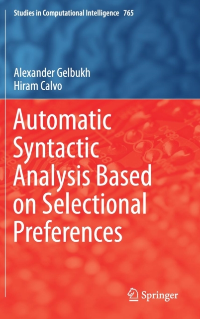 Automatic Syntactic Analysis Based on Selectional Preferences, Hardback Book