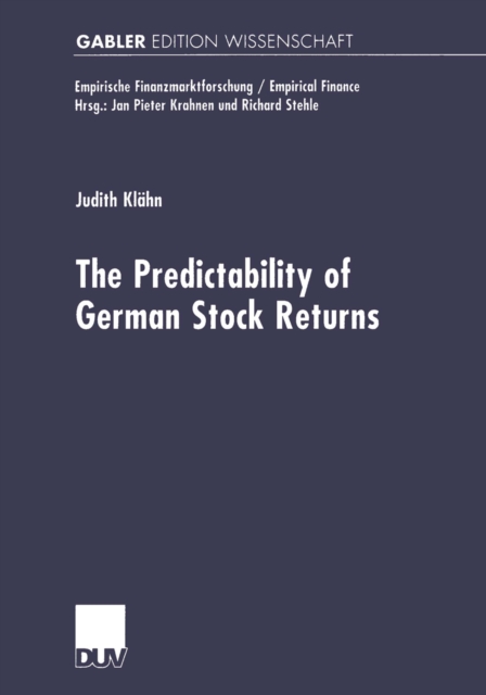 The Predictabilty of German Stock Returns, PDF eBook