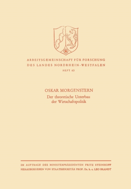 Der Theoretische Unterbau Der Wirtschaftspolitik, Paperback / softback Book
