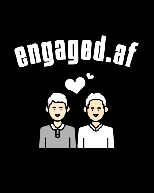 Engaged.af : Gay Wedding Guest Book - Mr And Mr Engagement Gift - Blank Paperback 8 x 10, 200 Pages With All Kinds Of Kisses Cover, Paperback / softback Book