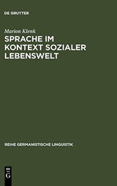 Sprache im Kontext sozialer Lebenswelt, Hardback Book