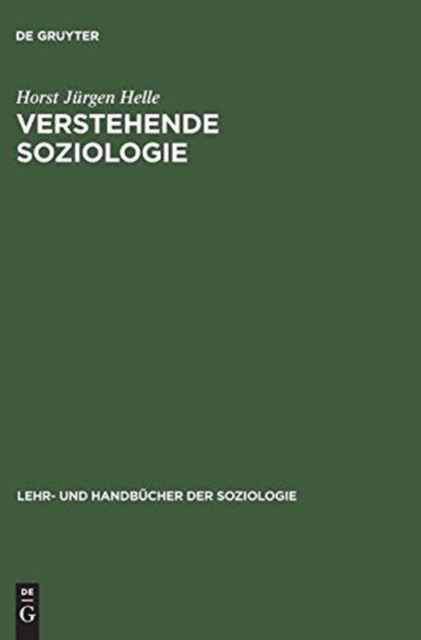 Verstehende Soziologie, Hardback Book