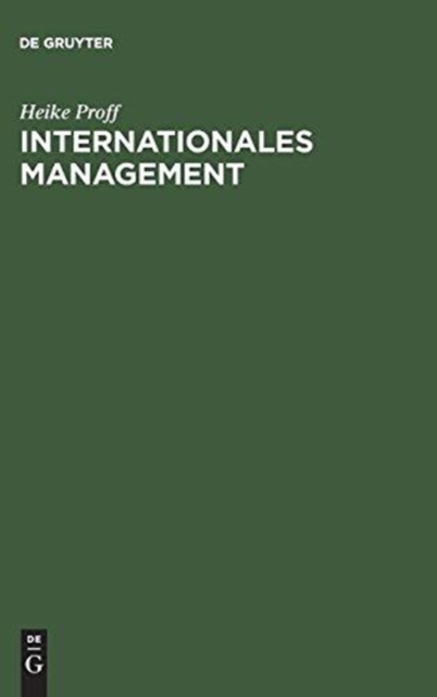Internationales Management, Hardback Book