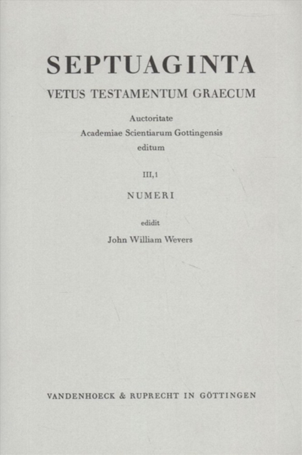 Septuaginta. Band 3,1 : Numeri, Hardback Book
