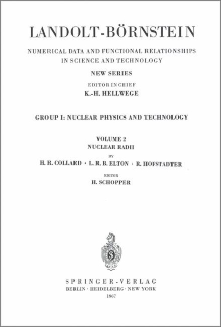 Nuclear Radii / Kernradien, Hardback Book