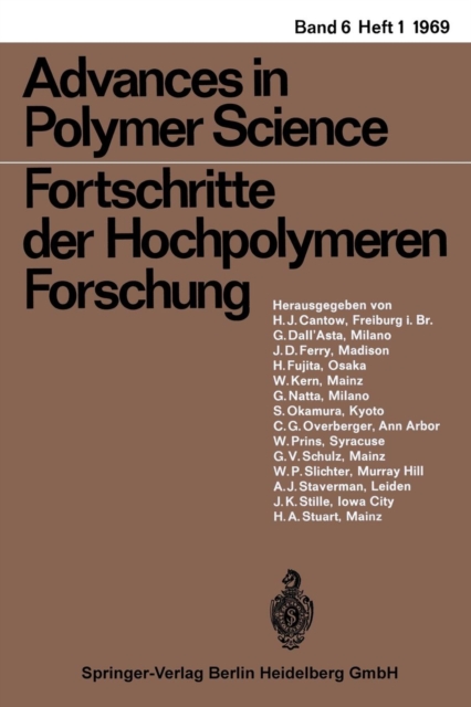 Advances in Polymer Science/Fortschritte der Hochpolymeren-Forschung, Paperback / softback Book