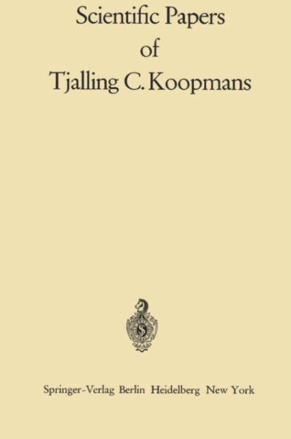 Scientific Papers of Tjalling C. Koopmans, Hardback Book