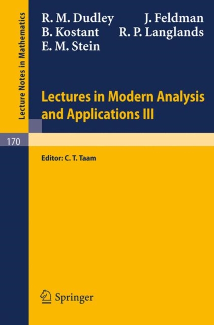 Lectures in Modern Analysis and Applications III, Paperback / softback Book