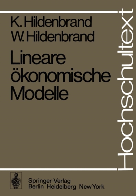 Lineare Okonomische Modelle, Paperback / softback Book