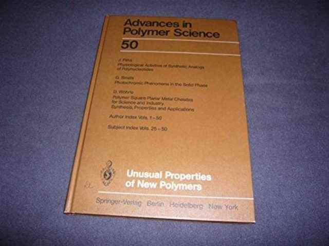 Unusual Properties of New Polymers, Hardback Book