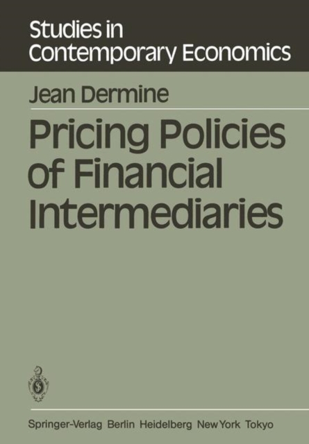 Pricing Policies of Financial Intermediaries, Paperback / softback Book