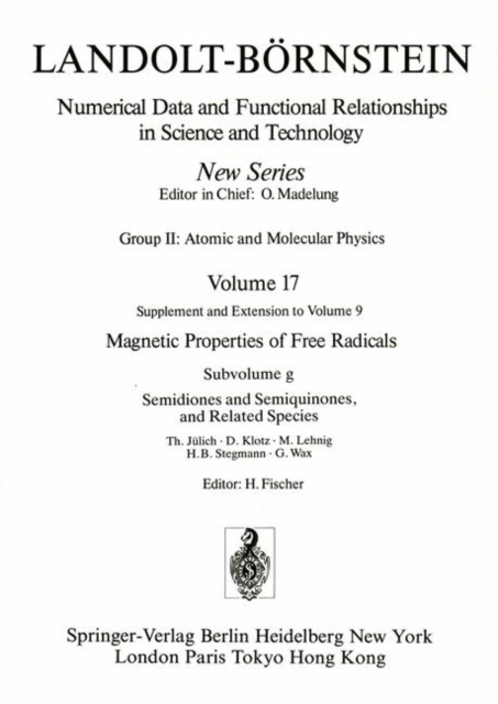 Semidiones and Semiquinones, and Related Species / Semidione und Semichinone, sowie verwandte Verbindungen, Hardback Book