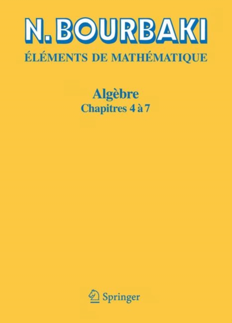 Algebre : Chapitre 4 a 7, Paperback / softback Book