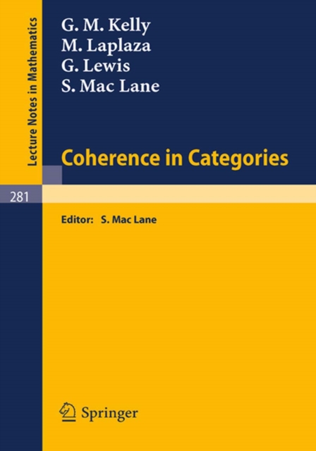 Coherence in Categories, PDF eBook