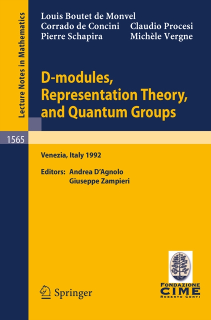 D-modules, Representation Theory, and Quantum Groups : Lectures given at the 2nd Session of the Centro Internazionale Matematico Estivo (C.I.M.E.) held in Venezia, Italy, June 12-20, 1992, PDF eBook