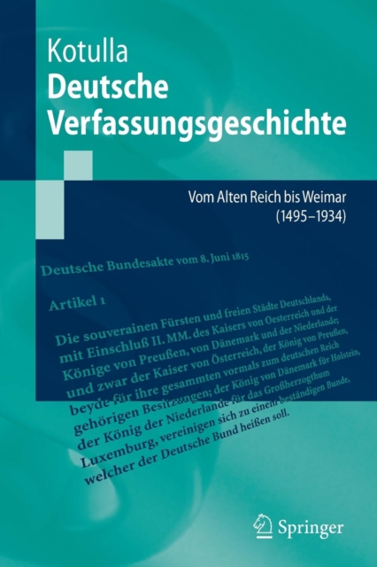 Deutsche Verfassungsgeschichte : Vom Alten Reich bis Weimar (1495 bis 1934), Paperback / softback Book