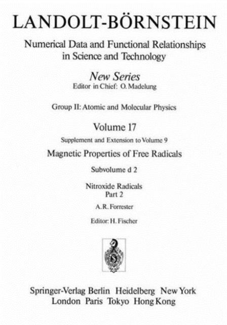 Nitroxide Radicals / Nitroxid-Radikale 2, Hardback Book