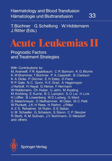 Acute Leukemias II : Prognostic Factors and Treatment Strategies, Paperback / softback Book