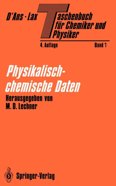 Taschenbuch Fur Chemiker Und Physiker, Hardback Book